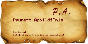 Paunert Apollónia névjegykártya